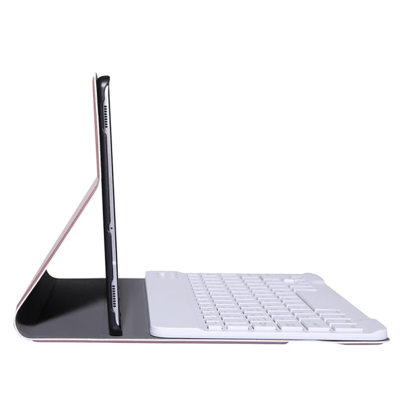 A610 For Galaxy Tab S6 Lite 10.4 P610 / P615 (2020) Bluetooth Keyboard Tablet Case with Stand & Elastic Pen Band(Rose Gold)