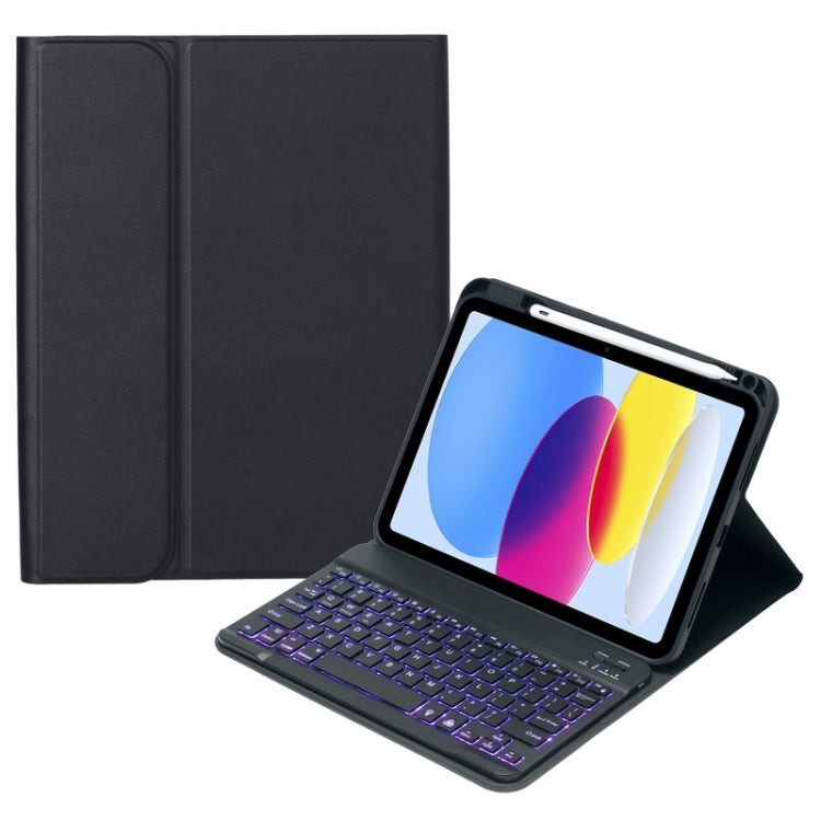 For iPad 10th Gen 10.9 2022 SA-10DS Backlight Bluetooth Keyboard Leather Tablet Case with Pen Slot(Black) - Universal by PMC TechLife | Online Shopping South Africa | PMC TechLife