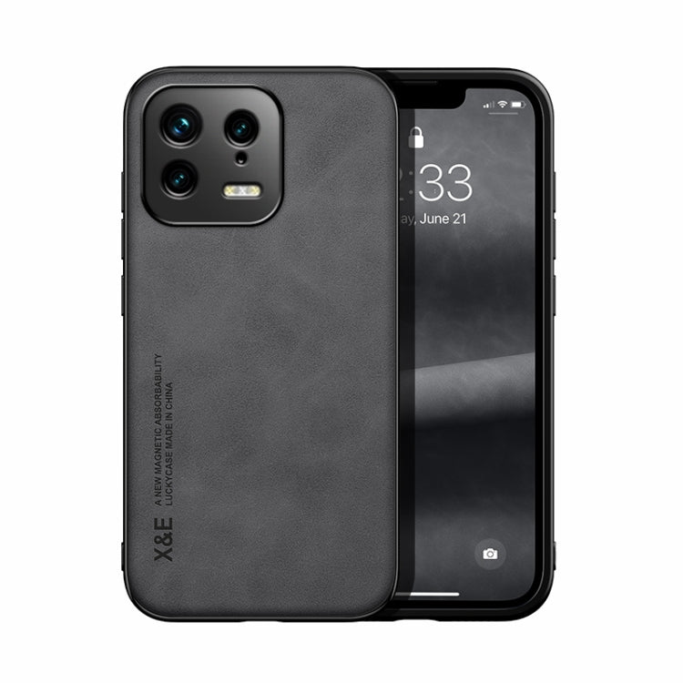 For Xiaomi 13 Skin Feel Magnetic Leather Back Phone Case(Dark Grey) - free shipping - PMC TechLife - Order now!