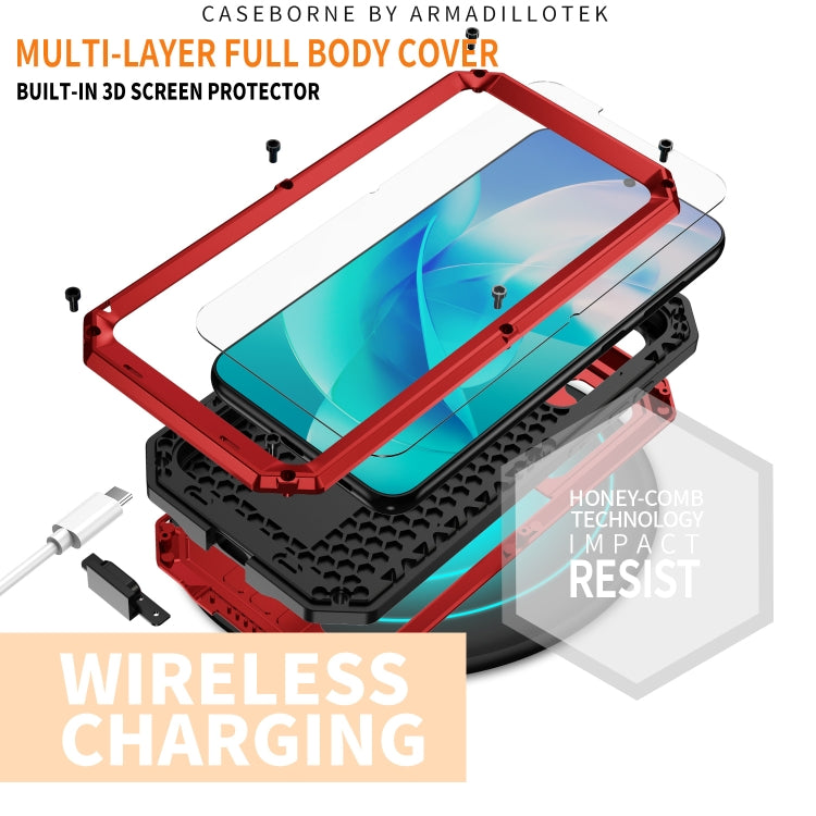 For Samsung Galaxy S23 5G R-JUST Sliding Camera Design Life Waterproof Dustproof Shockproof Phone Case(Red) - Galaxy S23 5G Cases by R-JUST | Online Shopping South Africa | PMC TechLife | Buy Now Pay Later Mobicred