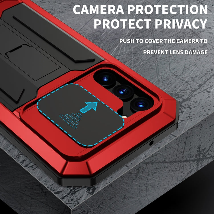 For Samsung Galaxy S23 5G R-JUST Sliding Camera Design Life Waterproof Dustproof Shockproof Phone Case(Red) - Galaxy S23 5G Cases by R-JUST | Online Shopping South Africa | PMC TechLife | Buy Now Pay Later Mobicred