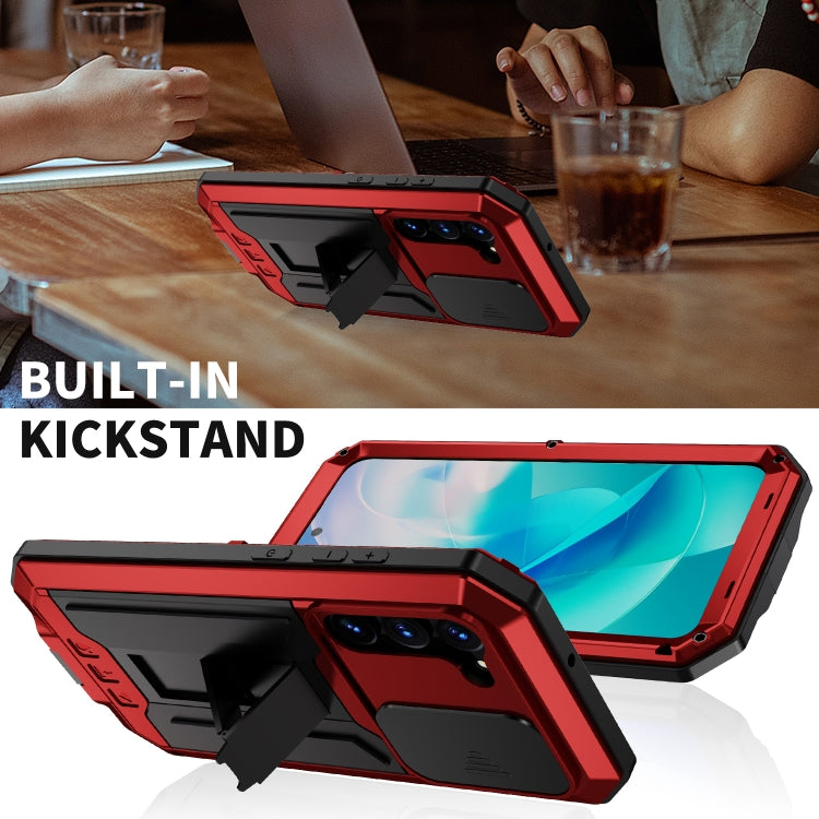 For Samsung Galaxy S23 5G R-JUST Sliding Camera Design Life Waterproof Dustproof Shockproof Phone Case(Red) - Galaxy S23 5G Cases by R-JUST | Online Shopping South Africa | PMC TechLife | Buy Now Pay Later Mobicred