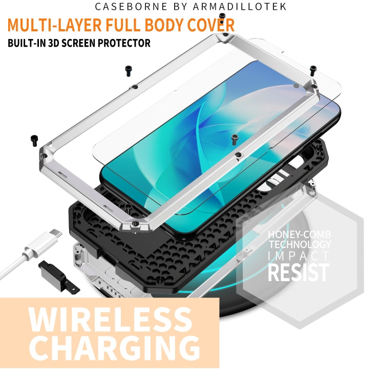 For Samsung Galaxy S23 5G R-JUST Sliding Camera Design Life Waterproof Dustproof Shockproof Phone Case(Silver) - Galaxy S23 5G Cases by R-JUST | Online Shopping South Africa | PMC TechLife | Buy Now Pay Later Mobicred