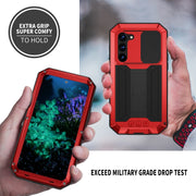 For Samsung Galaxy S23+ 5G R-JUST Sliding Camera Design Life Water-resistant Dustproof Shockproof Phone Case(Red)