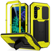 For Samsung Galaxy S23+ 5G R-JUST Sliding Camera Design Life Water-resistant Dustproof Shockproof Phone Case(Yellow)