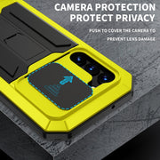 For Samsung Galaxy S23+ 5G R-JUST Sliding Camera Design Life Water-resistant Dustproof Shockproof Phone Case(Yellow)