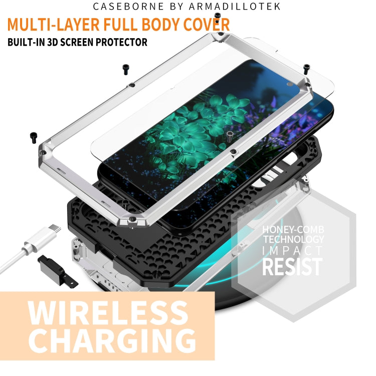 For Samsung Galaxy S23+ 5G R-JUST Sliding Camera Design Life Waterproof Dustproof Shockproof Phone Case(Silver) - Galaxy S23+ 5G Cases by R-JUST | Online Shopping South Africa | PMC TechLife | Buy Now Pay Later Mobicred