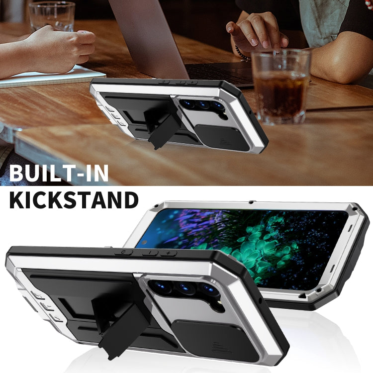 For Samsung Galaxy S23+ 5G R-JUST Sliding Camera Design Life Waterproof Dustproof Shockproof Phone Case(Silver) - Galaxy S23+ 5G Cases by R-JUST | Online Shopping South Africa | PMC TechLife | Buy Now Pay Later Mobicred