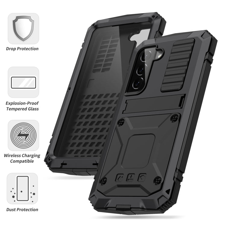 For Samsung Galaxy S23 5G R-JUST Life Water-resistant Dustproof Shockproof Phone Case(Black)