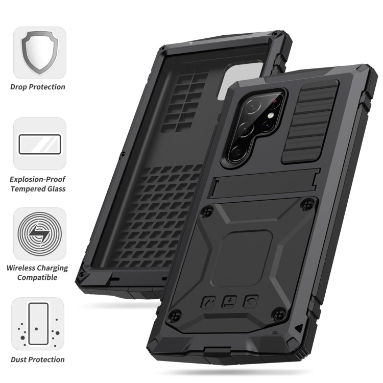 For Samsung Galaxy S23 Ultra 5G R-JUST Life Water-resistant Dustproof Shockproof Phone Case(Black)