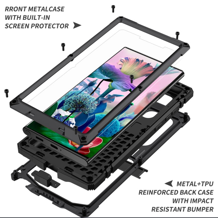 For Samsung Galaxy S23 Ultra 5G R-JUST Life Waterproof Dustproof Shockproof Phone Case(Black) - Galaxy S23 Ultra 5G Cases by R-JUST | Online Shopping South Africa | PMC TechLife