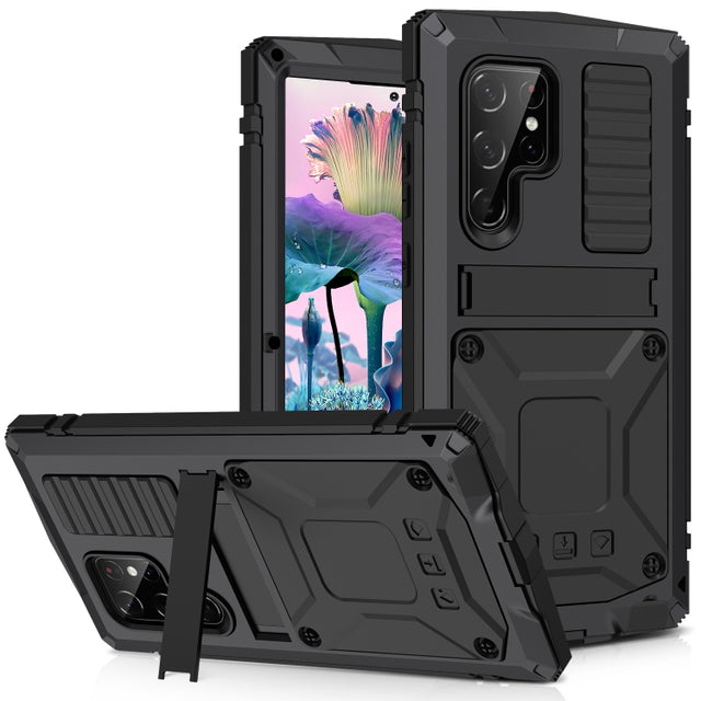 For Samsung Galaxy S23 Ultra 5G R-JUST Life Water-resistant Dustproof Shockproof Phone Case(Black)