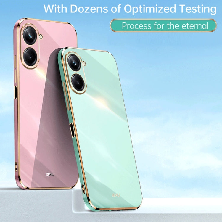 For Realme 10 4G XINLI Straight Edge 6D Electroplate TPU Phone Case(Black) - Realme Cases by XINLI | Online Shopping South Africa | PMC TechLife | Buy Now Pay Later Mobicred