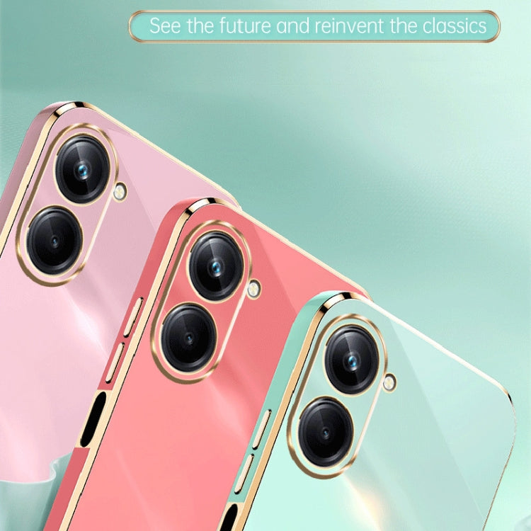 For Realme 10 4G XINLI Straight Edge 6D Electroplate TPU Phone Case(Black)
