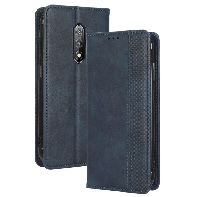 For Blackview BV5200 Magnetic Buckle Retro Texture Leather Phone Case(Blue) - More Brand by PMC TechLife | Online Shopping South Africa | PMC TechLife | Buy Now Pay Later Mobicred
