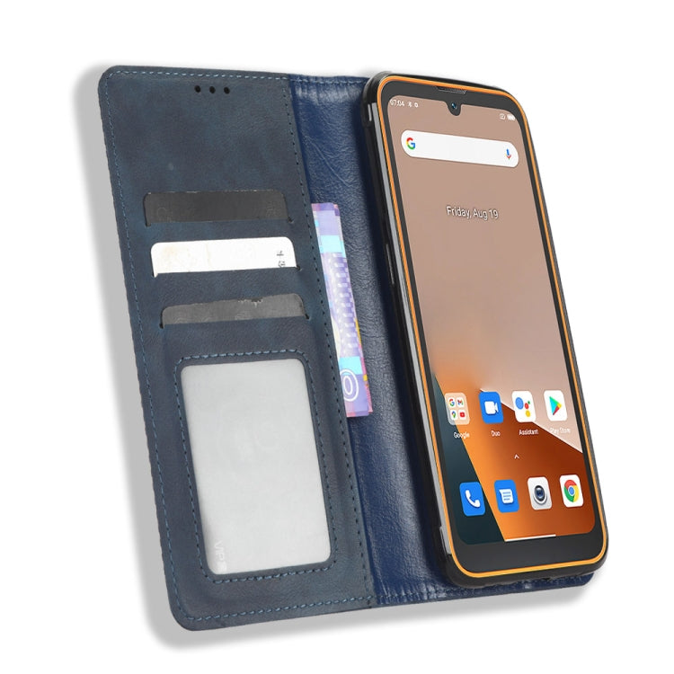 For Blackview BV5200 Magnetic Buckle Retro Texture Leather Phone Case(Blue) - More Brand by PMC TechLife | Online Shopping South Africa | PMC TechLife | Buy Now Pay Later Mobicred