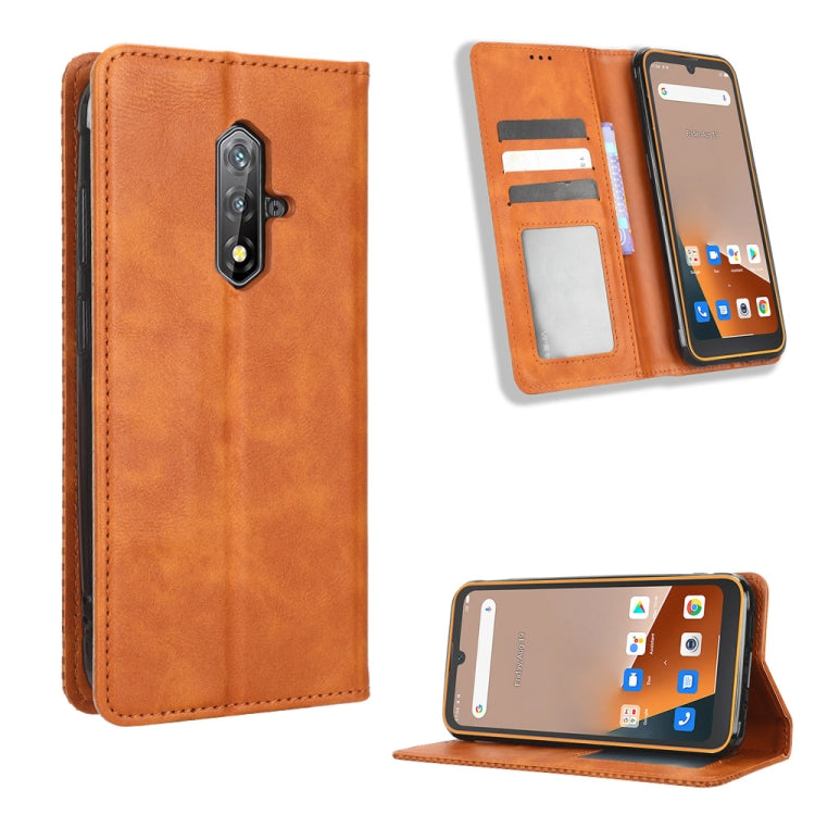 For Blackview BV5200 Magnetic Buckle Retro Texture Leather Phone Case(Brown) - More Brand by PMC TechLife | Online Shopping South Africa | PMC TechLife | Buy Now Pay Later Mobicred