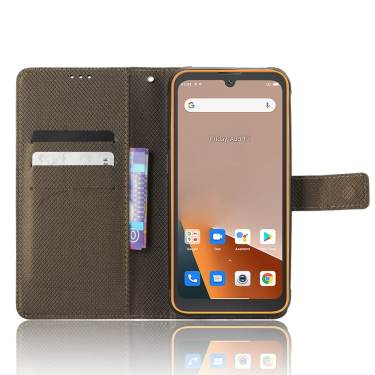 For Blackview BV5200 Diamond Texture Leather Phone Case(Brown) - More Brand by PMC TechLife | Online Shopping South Africa | PMC TechLife | Buy Now Pay Later Mobicred
