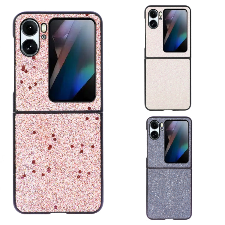 For OPPO Find N2 Flip Glitter Powder PU Phone Case(Pink) - Find N2 Flip Cases by PMC TechLife | Online Shopping South Africa | PMC TechLife