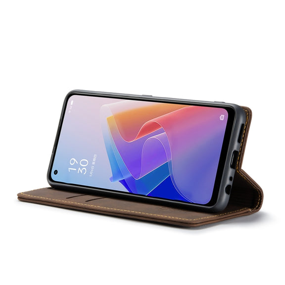 CaseMe 013 Multifunctional Horizontal Flip Leather Phone Case For OPPO Reno7 Z Global/Reno7 Lite Global/Reno8 Lite Global/F21 Pro 5G Global/Reno8 Z Global(Coffee)
