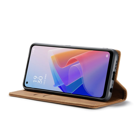 CaseMe 013 Multifunctional Horizontal Flip Leather Phone Case For OPPO Reno7 Z Global/Reno7 Lite Global/Reno8 Lite Global/F21 Pro 5G Global/Reno8 Z Global(Brown)