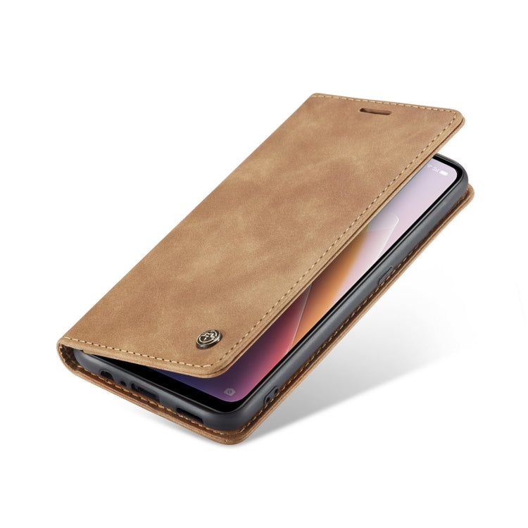 CaseMe 013 Multifunctional Horizontal Flip Leather Phone Case For OPPO Reno7 Z Global/Reno7 Lite Global/Reno8 Lite Global/F21 Pro 5G Global/Reno8 Z Global(Brown)