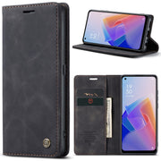 CaseMe 013 Multifunctional Horizontal Flip Leather Phone Case For OPPO Reno7 Z Global/Reno7 Lite Global/Reno8 Lite Global/F21 Pro 5G Global/Reno8 Z Global(Black)
