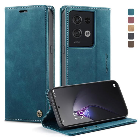 For OPPO Reno8 Pro 5G Global CaseMe 013 Multifunctional Horizontal Flip Leather Phone Case(Blue) - free shipping - PMC Jewellery - Order now!