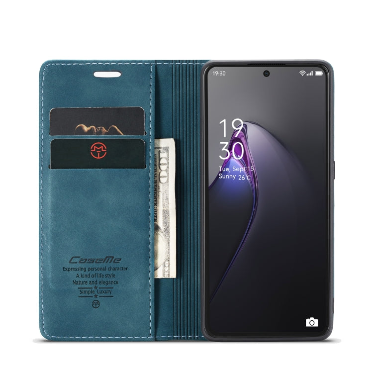 For OPPO Reno8 Pro 5G Global CaseMe 013 Multifunctional Horizontal Flip Leather Phone Case(Blue) - free shipping - PMC Jewellery - Order now!