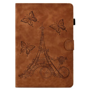 For 10 inch Tablets Tower Embossed Leather Tablet Case(Brown)