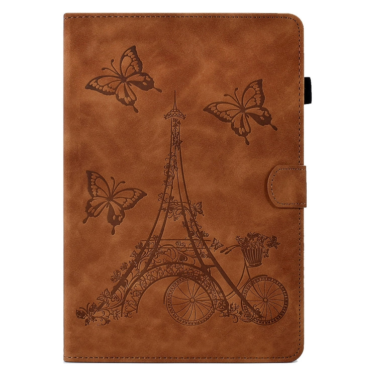 For 10 inch Tablets Tower Embossed Leather Tablet Case(Brown)