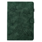 For 10 inch Tablets Tower Embossed Leather Tablet Case(Green)