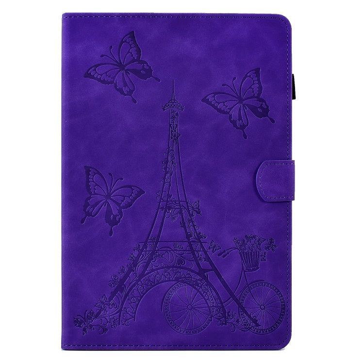 For Huawei MediaPad T5 Tower Embossed Leather Tablet Case(Purple) - Huawei by PMC TechLife | Online Shopping South Africa | PMC TechLife | Buy Now Pay Later Mobicred