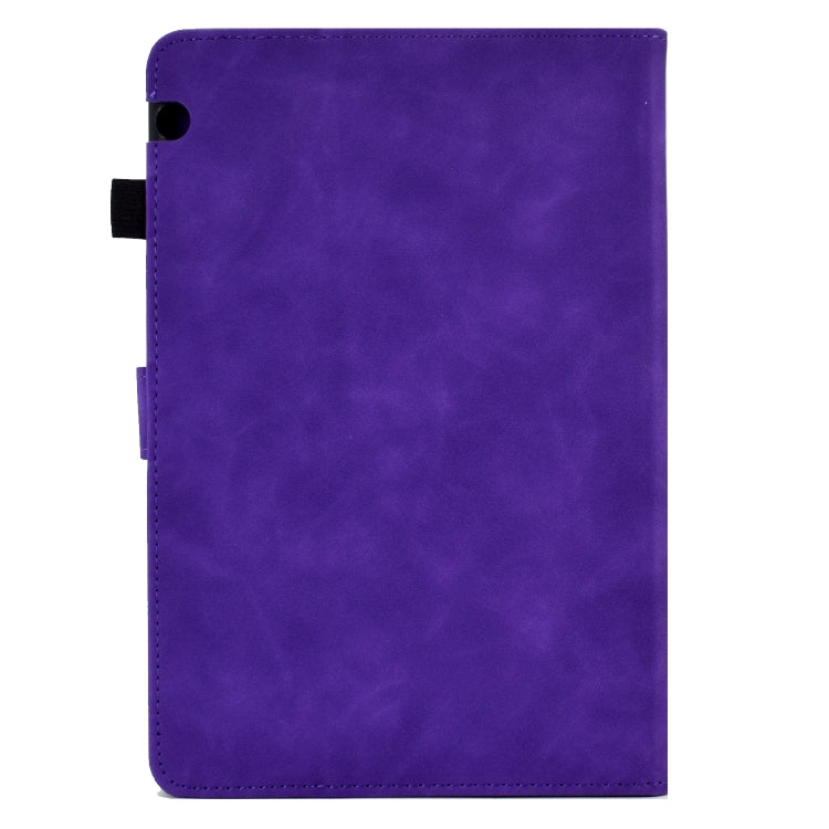 For Huawei MediaPad T5 Tower Embossed Leather Tablet Case(Purple) - Huawei by PMC TechLife | Online Shopping South Africa | PMC TechLife | Buy Now Pay Later Mobicred