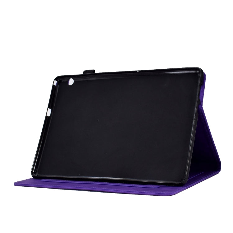 For Huawei MediaPad T5 Tower Embossed Leather Tablet Case(Purple) - Huawei by PMC TechLife | Online Shopping South Africa | PMC TechLife | Buy Now Pay Later Mobicred