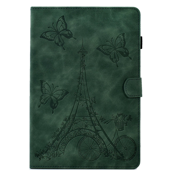 For Huawei MediaPad T5 Tower Embossed Leather Tablet Case(Green) - Huawei by PMC TechLife | Online Shopping South Africa | PMC TechLife | Buy Now Pay Later Mobicred