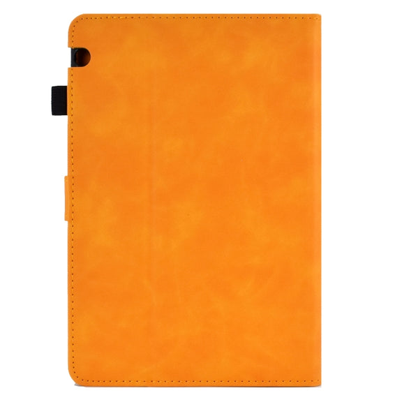 For Huawei MediaPad T5 Tower Embossed Leather Tablet Case(Khaki)