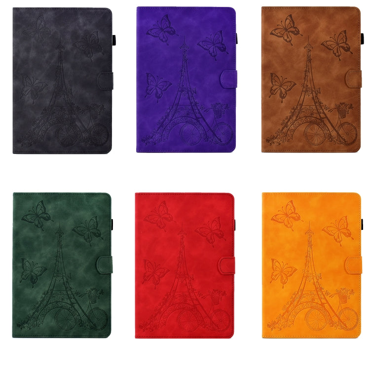 For Huawei MediaPad T5 Tower Embossed Leather Tablet Case(Brown)