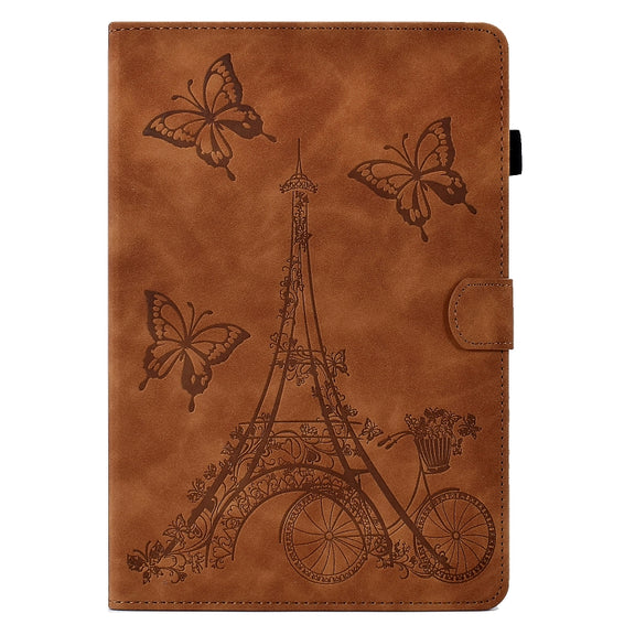 For Huawei MatePad T 10s Tower Embossed Leather Tablet Case(Brown)