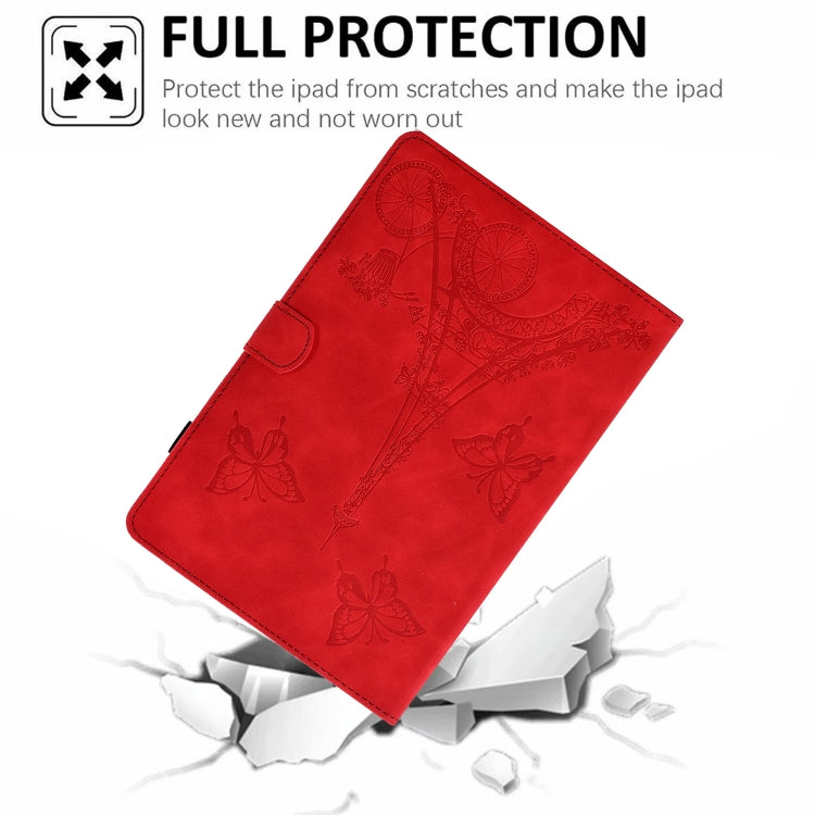 For Huawei MatePad T 10s Tower Embossed Leather Tablet Case(Red)
