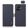 For Motorola Moto X40 Pro KHAZNEH Side-Magnetic Litchi Genuine Leather RFID Phone Case(Blue) - Motorola Cases by PMC TechLife | Online Shopping South Africa | PMC TechLife | Buy Now Pay Later Mobicred