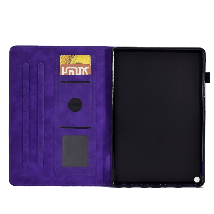 For Amazon Kindle Fire HD10 2021 Tower Embossed Leather Smart Tablet Case(Purple) - Amazon by PMC TechLife | Online Shopping South Africa | PMC TechLife | Buy Now Pay Later Mobicred