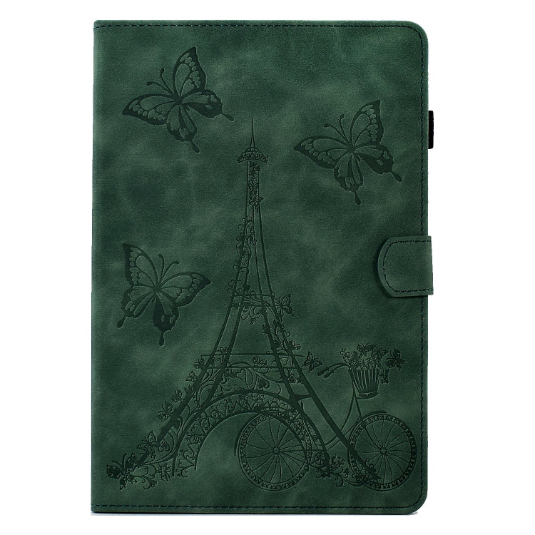 For Amazon Kindle Fire HD10 2021 Tower Embossed Leather Smart Tablet Case(Green) - Amazon by PMC TechLife | Online Shopping South Africa | PMC TechLife | Buy Now Pay Later Mobicred