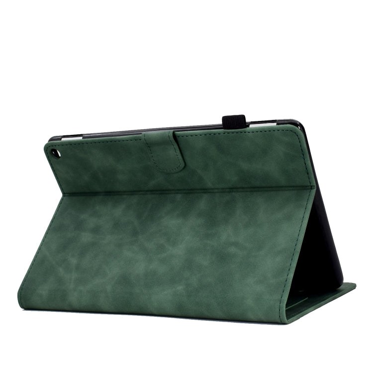For Amazon Kindle Fire HD10 2021 Tower Embossed Leather Smart Tablet Case(Green) - Amazon by PMC TechLife | Online Shopping South Africa | PMC TechLife | Buy Now Pay Later Mobicred