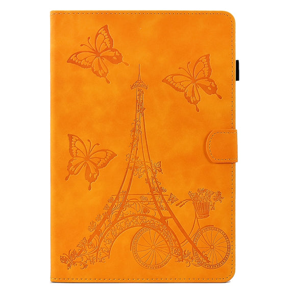 For Amazon Kindle Fire HD10 2021 Tower Embossed Leather Smart Tablet Case(Khaki)