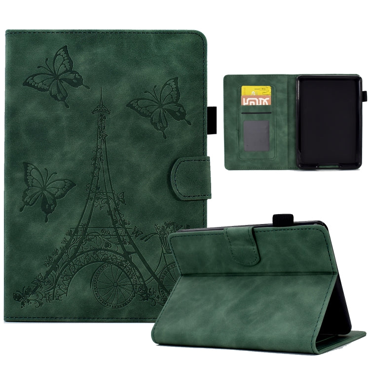 For Amazon Kindle Paperwhite 5 Tower Embossed Leather Smart Tablet Case(Green) - free shipping - PMC TechLife - Order now!