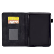 For Amazon Kindle Paperwhite 4/3/2/1 Tower Embossed Leather Smart Tablet Case(Black)