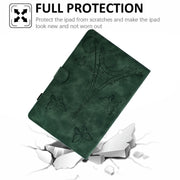 For Lenovo M10 Tower Embossed Leather Smart Tablet Case(Green)
