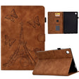 For Lenovo M10 Plus Tower Embossed Leather Smart Tablet Case(Brown) - Lenovo by PMC TechLife | Online Shopping South Africa | PMC TechLife | Buy Now Pay Later Mobicred