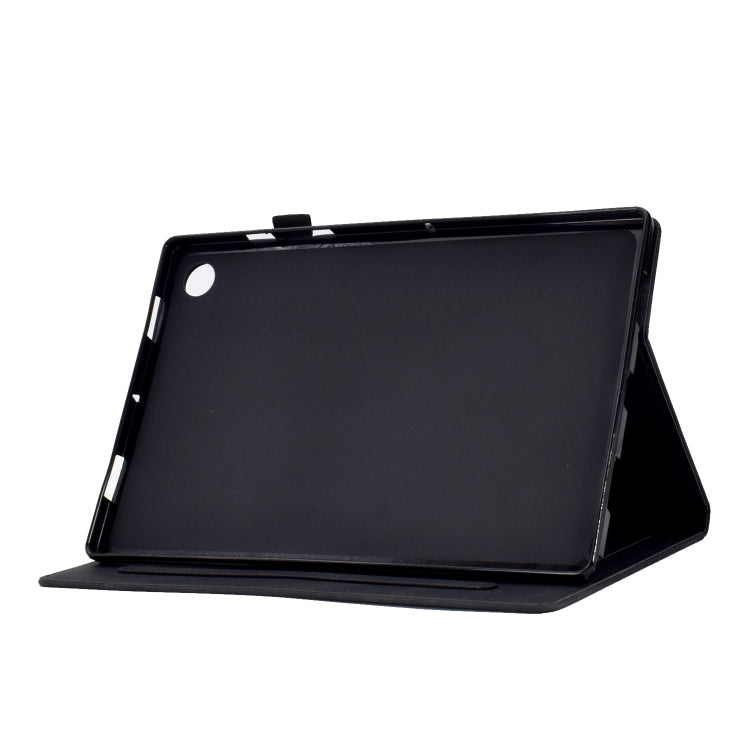 For Lenovo M10 Plus Tower Embossed Leather Smart Tablet Case(Black) - Lenovo by PMC TechLife | Online Shopping South Africa | PMC TechLife | Buy Now Pay Later Mobicred